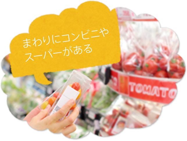 まわりにコンビニやスーパーがある