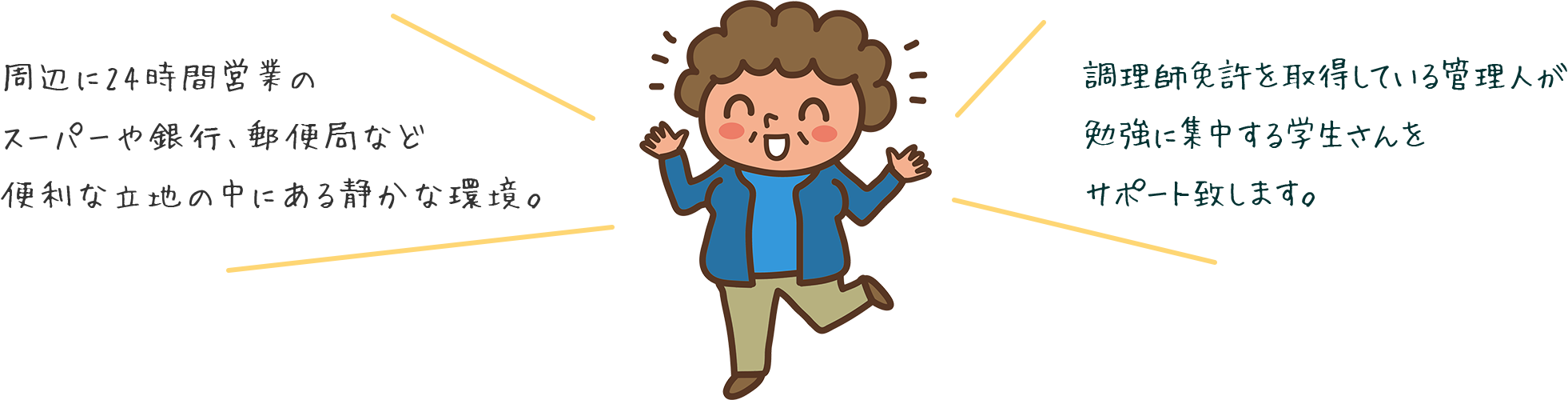 勉強に集中する学生さんをサポートします。